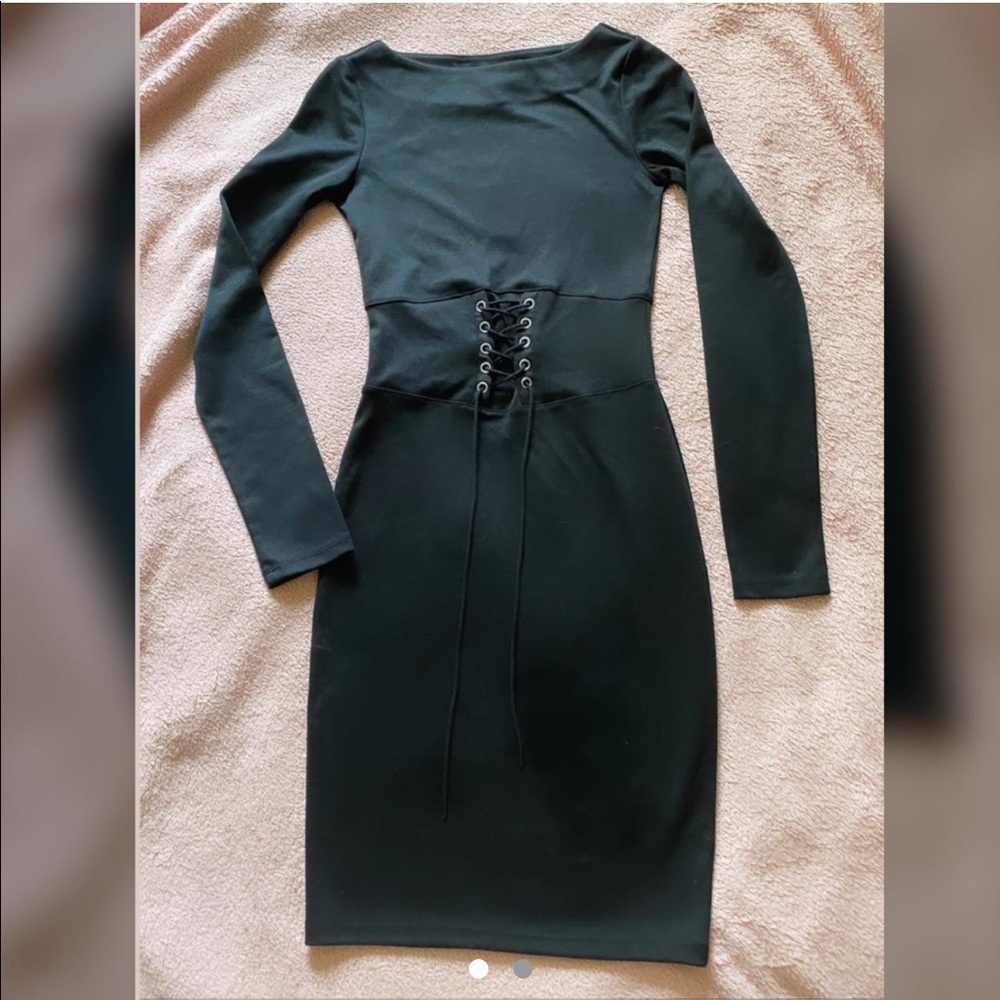Black Dress with Corset Waist